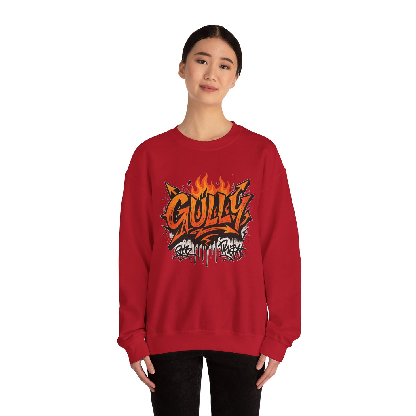 Gully Graff Black Flame Crew Neck T-Shirt