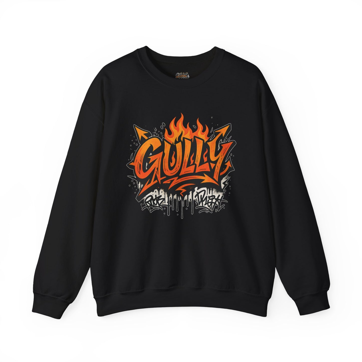 Gully Graff Black Flame Crew Neck T-Shirt
