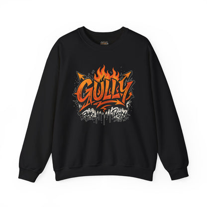 Gully Graff Black Flame Crew Neck T-Shirt