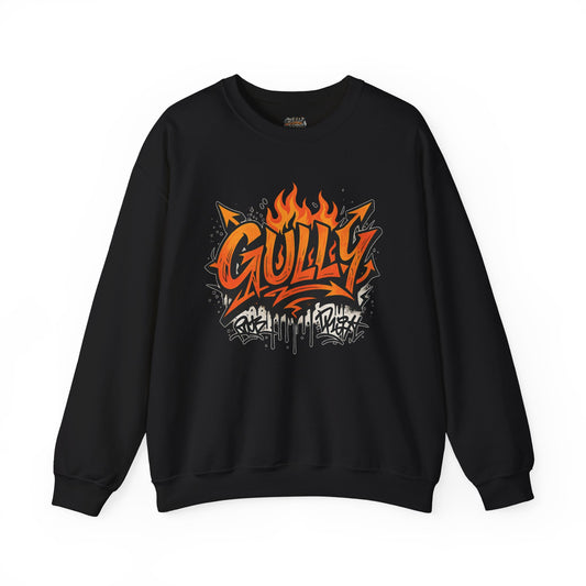 Gully Graff Black Flame Crew Neck T-Shirt