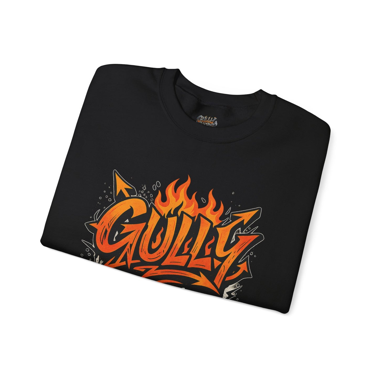 Gully Graff Black Flame Crew Neck T-Shirt